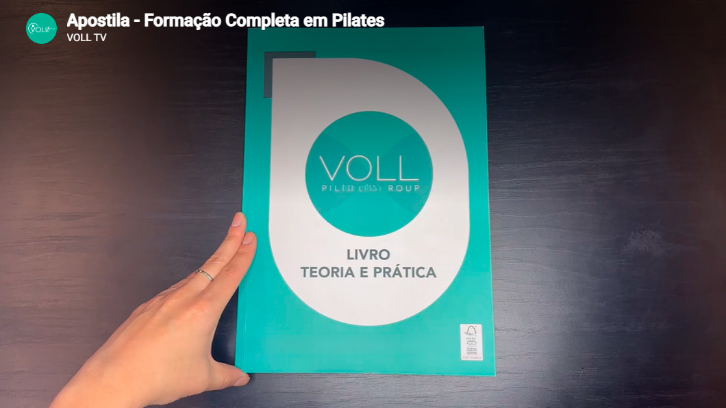 Capa do vídeo sobre o material didático da Formação em Pilates da VOLL